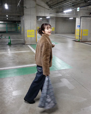 Colored fur jacket