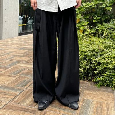 Belted wide-leg pants