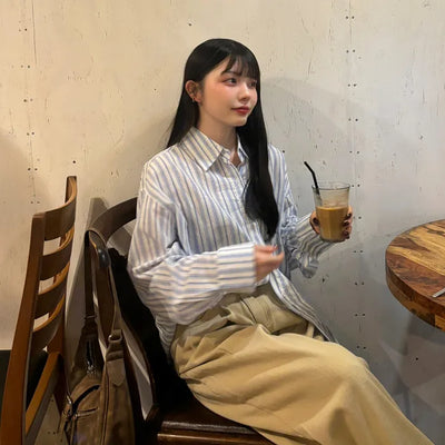 Oversized striped shirt