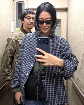 Hoodie check shirt