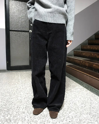 Corduroy wide-leg pants