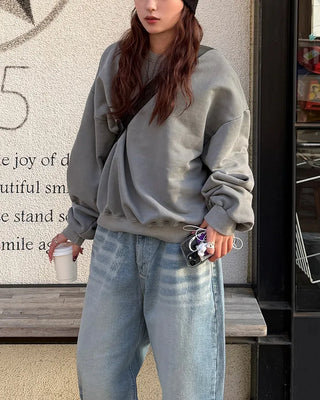 Pigmented Cropped Sweatshirt
