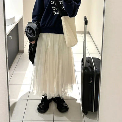 Chiffon flared skirt