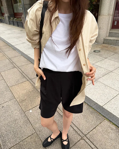 Flared Bermuda shorts