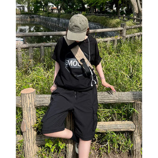 (Unisex) Lettering Front Logo T-Shirt