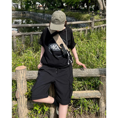 (Unisex) Lettering Front Logo T-Shirt