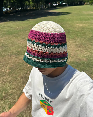 Rainbow Knit Bucket Hat