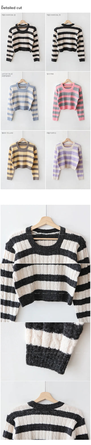 Striped cropped knit