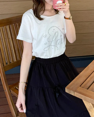 Love Lettering Pixel One-Shoulder T-Shirt