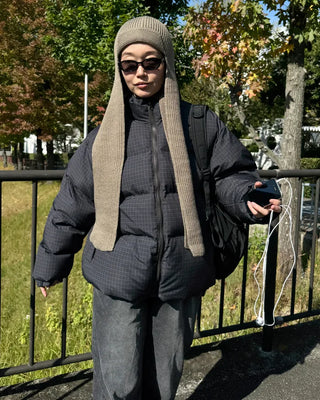 Checked padded jumper