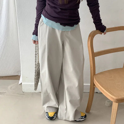 Pintuck wide slacks