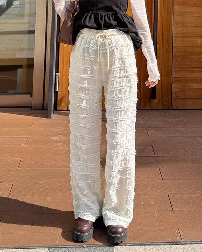 Lace detail pants
