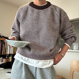Fine Border Knit Sweater
