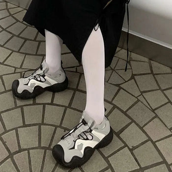 Mesh two-tone sneakers