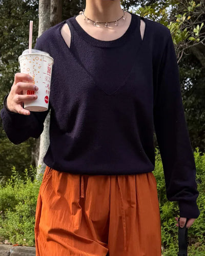 Linen layered knit