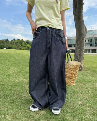 White Stitch Rigid Summer Denim Pants