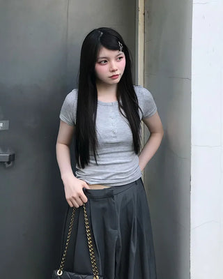 Snap Half-Open T-Shirt