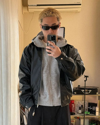 Colored leather jacket