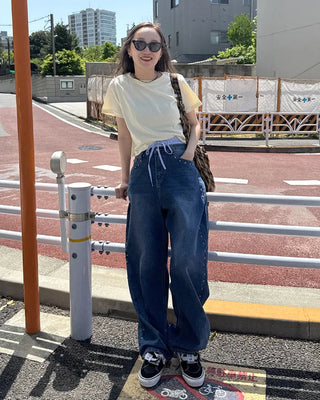 Stud Line Denim Pants