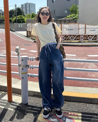 Stud Line Denim Pants