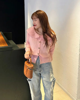 Ribbon Frill Collar Cardigan