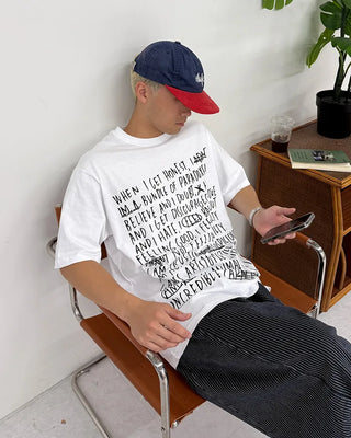 All-lettering short-sleeved T-shirt