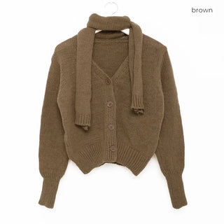 Tie-set cardigan