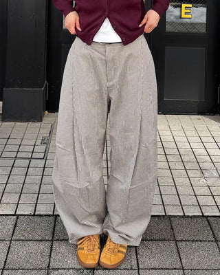(Unisex) Striped Pintuck Overpants