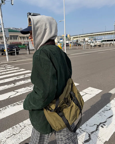 Drawstring Nylon Shoulder Bag
