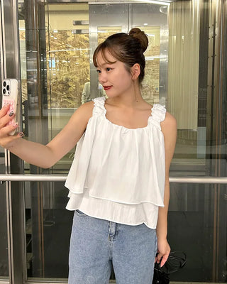 Frilled tiered blouse