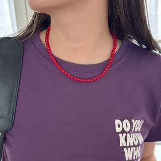 6mm Red Bead Necklace