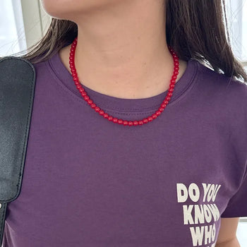 6mm Red Bead Necklace