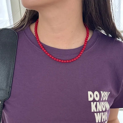 6mm Red Bead Necklace
