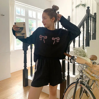 Oversized Two-Ribbon Sweatshirt