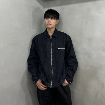 Pocket Zipper Denim Jacket