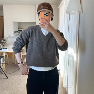 Alpaca V-neck knit