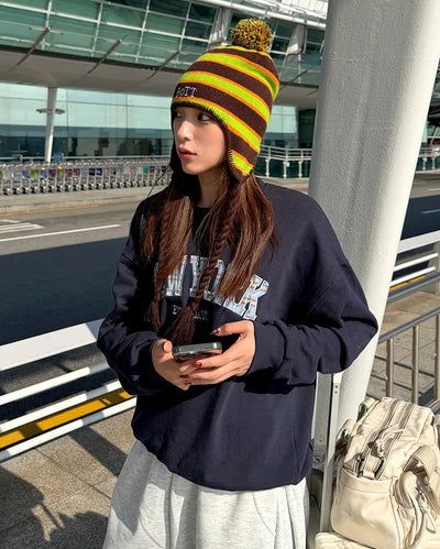 New York check sweatshirt