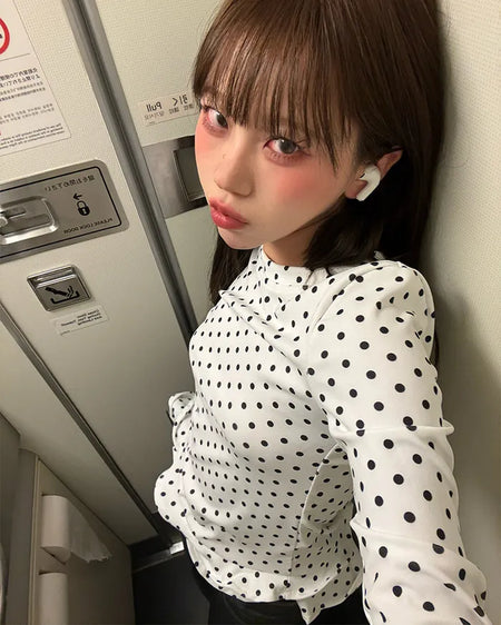 Polka Dot Frill T-shirt