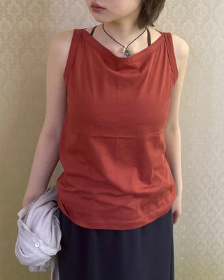 Boat neck layered camisole