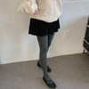 Velour polka dot mini skirt