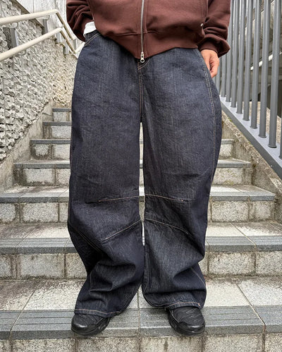 Stitched design non-washed denim
