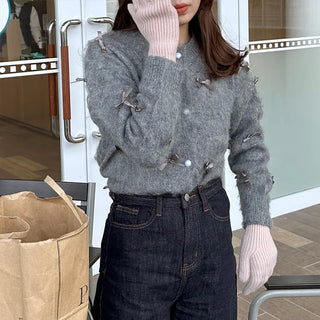 Ribbon Round Cardigan