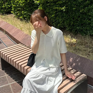Short-sleeved knit shirt