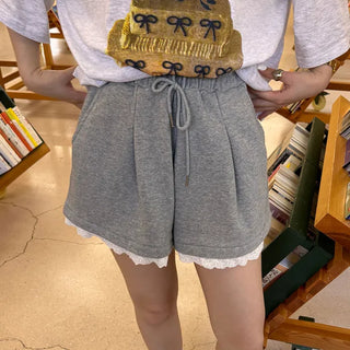 Lace short sweatpants