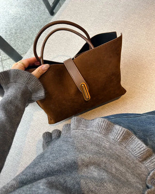 Suede Square Tote Bag