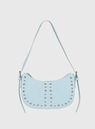 Bright Lights Studded Shoulder Bag Blue
