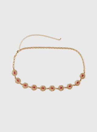 Royal Gleam Belt Gold  Red