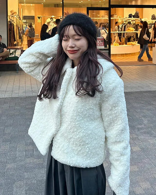 Colored boa jacket