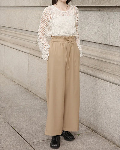 (ORIGINAL) High-waisted frill banding pants