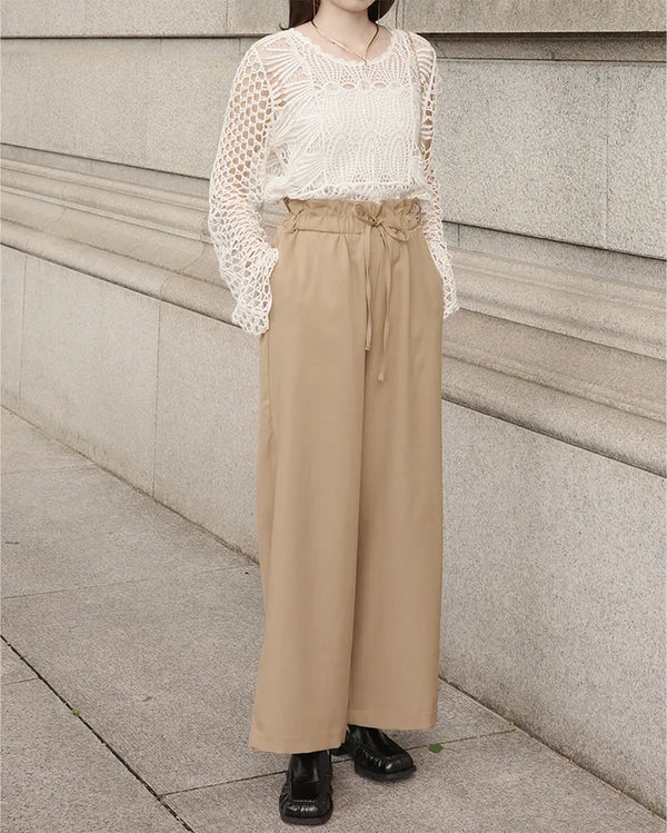 (ORIGINAL) High-waisted frill banding pants